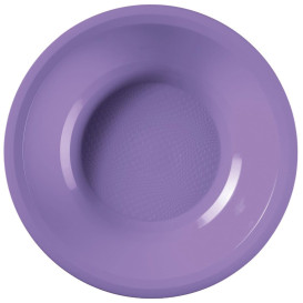 Assiette Plastique Réutilisable Creuse Lilas PP Ø195mm (50 Utés)