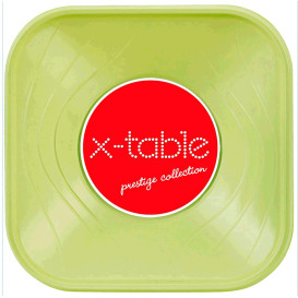 Bol Plastique PP Carré "X-Table" Vert 18x18cm (8 Utés)