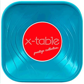 Bol Plastique PP Carré "X-Table" Tuquoise 18x18cm (120 Utés)