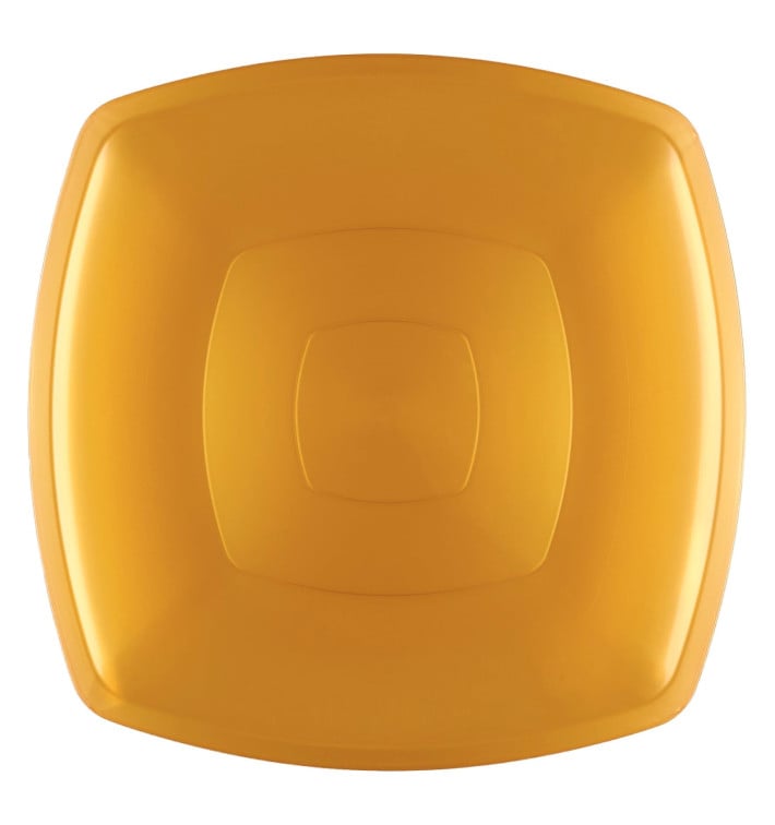 Assiette Plastique Réutilisable Plate Or  PS 300mm (144 Utés)