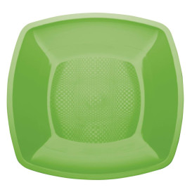 Assiette Plastique Réutilisable Plate Vert citron  PP 180mm (25 Utés)