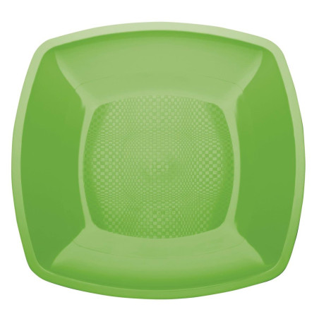 Assiette Dure Réutilisable Plate Vert citron  PP 18cm (25 Utés)