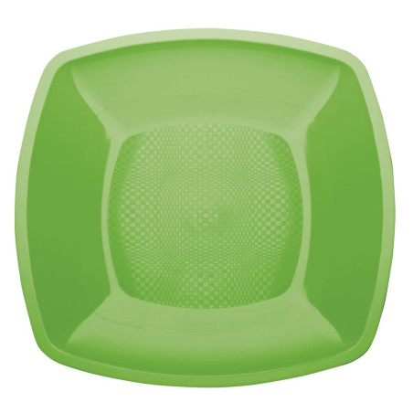 Assiette Plastique Réutilisable Plate Vert citron  PP 180mm (300 Utés)