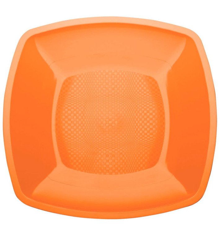 Assiette Plastique Réutilisable Plate Orange  PP 230mm (25 Utés)