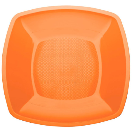 Assiette Plastique Réutilisable Plate Orange  PP 230mm (25 Utés)