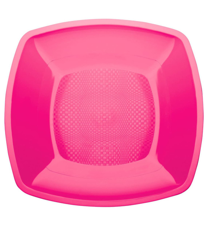 Assiette Plastique Réutilisable Plate Fuchsia  PP 180mm (25 Utés)