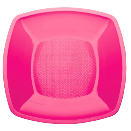 Assiette Dure Réutilisable Plate Fuchsia  PP 18cm (25 Utés)