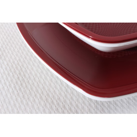 Assiette Plastique Réutilisable Plate Bordeaux  PP 180mm (300 Utés)