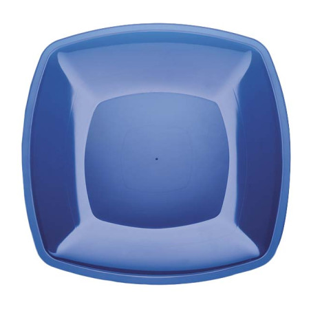 Assiete Dure Réutilisable Plate Bleu Transp.  PS 30cm (144 Utés)