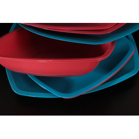 Assiette Plastique Réutilisable Plate Bleu Transp.  PS 300mm (144 Utés)