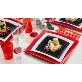 Assiette Plastique Réutilisable Plate Rouge PP 290mm (144 Utés)