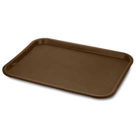 Plateau en Plastique Fast Food Chocolat 27,5x35.5cm (1 Uté)