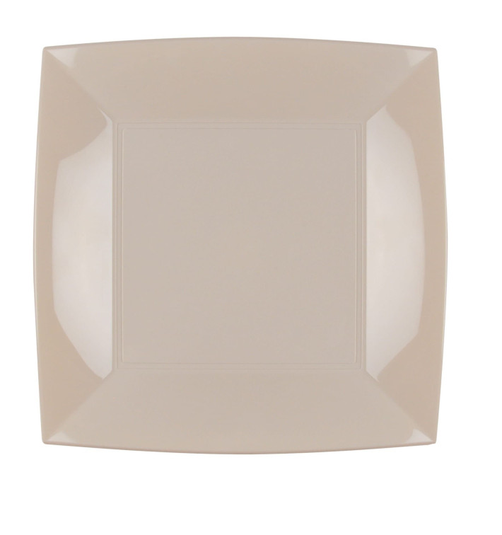 Assiette Plastique Réutilisable Plate Beige PP 230mm (300 Utés)