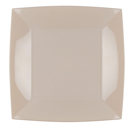 Assiette Dure Réutilisable Plate Beige PP 23cm (300 Utés)