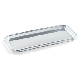 Plateau Plastique Rectangulaire Argenté 35x16 cm (50 Utés)