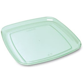 Plateau en Plastique Dur Transparent 35x35cm (25 Utés)