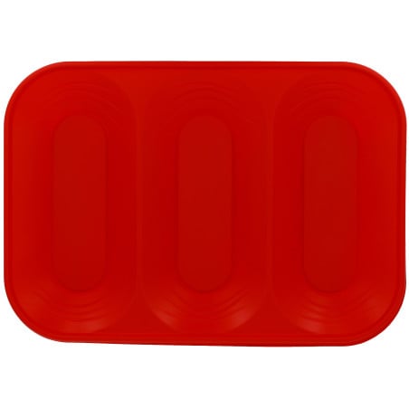 Plateau Plastique PP "X-Table" 3C Rouge 330x230mm (2 Utés)