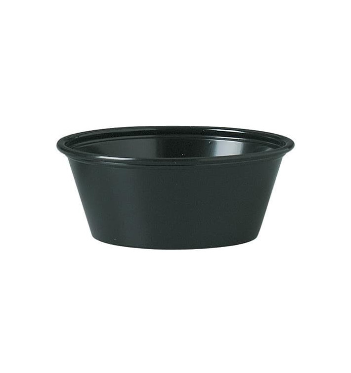 Pot à Sauce Plastique PS Noir 44ml Ø6,6cm (2500 Utés)