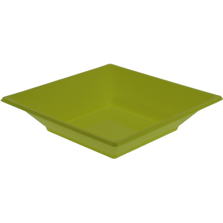 Assiette Plastique Creuse Carrée Pistache 17cm (25 Utés)