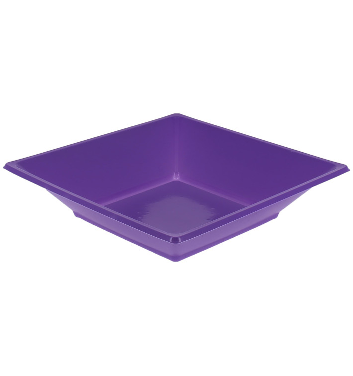 Assiette Plastique Creuse Carrée Lilas 170mm (300 Unités)