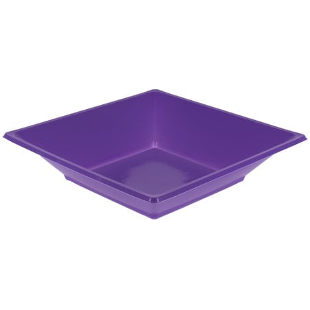 Assiette Plastique Creuse Carrée Lilas 17cm (300 Utés)