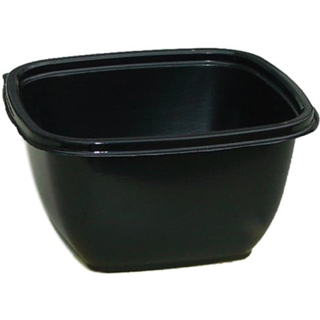 Bol Plastique Noir PET 375ml 125x125x50mm (500 Utés)