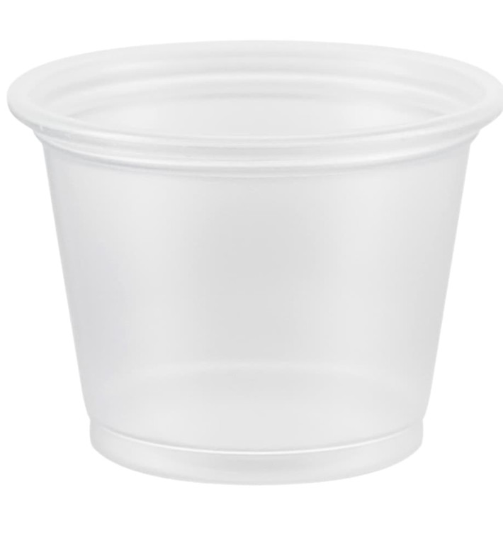 Pot à Sauce Plastique PP Trans. 30ml Ø4,8cm (2500 Utés)