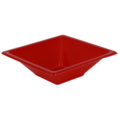 Bol en Plastique PS Carré Rouge 12x12cm (1500 Utés)