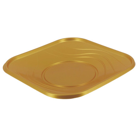 Assiette Réutilisable Economique PP "X-Table" Or 23x23cm (120 Utés)