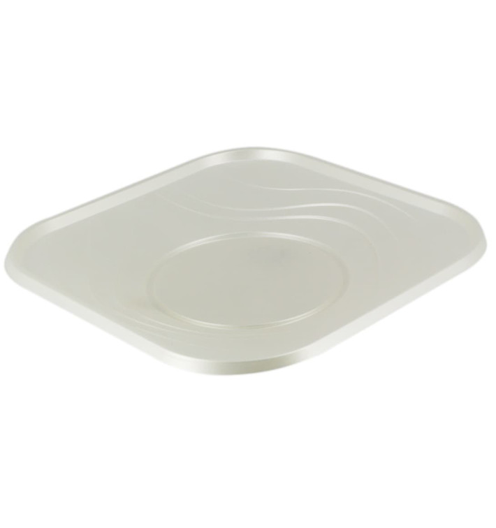 Assiette Plastique PP "X-Table" Carré Perle 180mm (120 Utés)