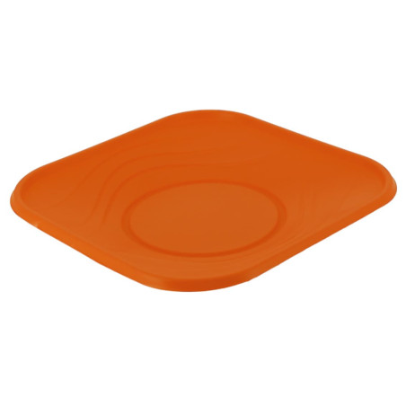 Assiette Réutilisable Economique PP "X-Table" Orange 23x23cm (120 Utés)