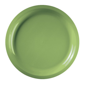 Assiette Plastique Réutilisable Vert citron PP Ø290mm (25 Utés)