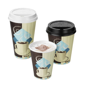 Couvercle avec passage Gobelet Carton 12,16 et 20 Oz Ø8,9cm (1.000 Unités)