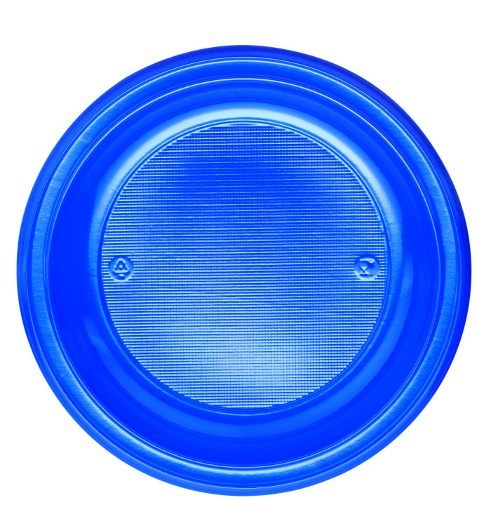 Assiette Plastique PS Plate Bleu Foncé Ø220mm (30 Unités)