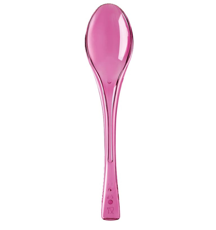 Cuillère Plastique Fly fuchsia Transp. 145mm (50 Unités)