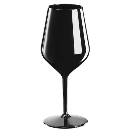 Verre Réutilisable Durable pour Vin Tritan Noir 470ml (6 Utés)