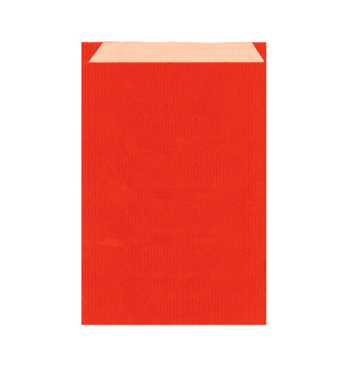 Sac Papier Kraft Rouge 19+8x35cm (125 Unités)