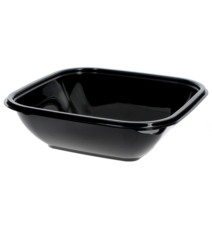 Bol en Plastique Noir PET 750ml 175x175x50mm (50 Utés)