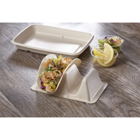 Support pour Tacos en Canne à Sucre 18x11x5cm (75 Utés)