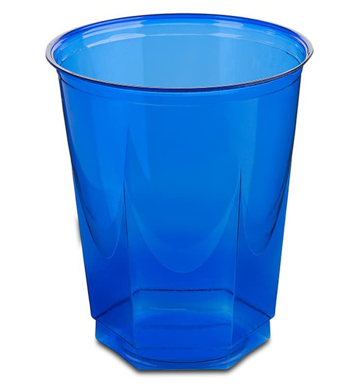 Gobelet Plastique Hexagonal Bleu PS Cristal 250ml (250 Utés)