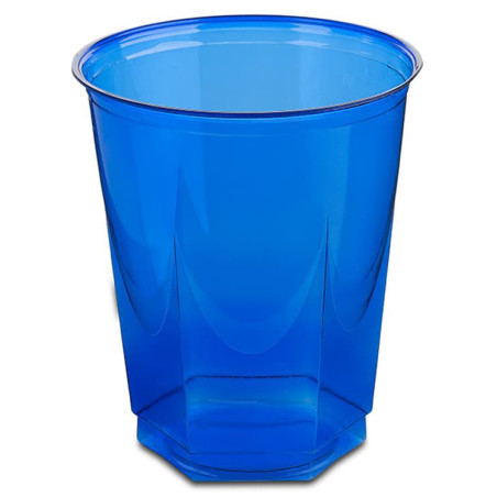 Gobelet Plastique Hexagonal Bleu PS Cristal 250ml (10 Utés)