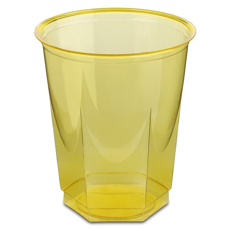 Gobelet Plastique Hexagonal Jaune PS Cristal 250ml (10 Utés)