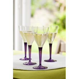 Verre à Vin Plastique Aubergine 130ml (6 Utés)