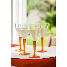 Verre à Vin Plastique Orange 130ml (6 Utés)