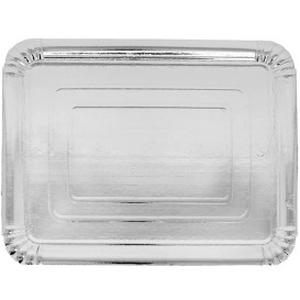 Plat rectangulaire en Carton Argenté 14x21 cm (1400 Unités)