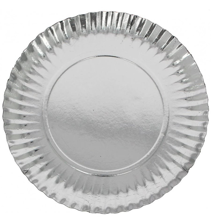 Assiette en Carton Ronde Argenté 100 mm (2.500 Unités)