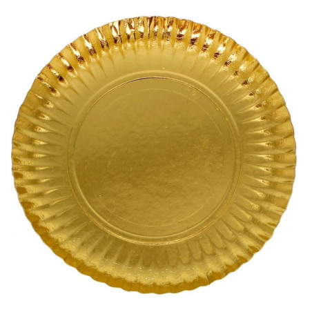 Assiette en Carton Ronde Doré 10cm (600 Utés)