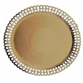 Assiette en Carton Ronde Dentelle Doré 260 mm (200 Utés)