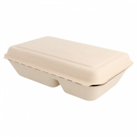 Boîte en Canne à Sucre 2 C Naturel 225x165x64mm (500 Utés)