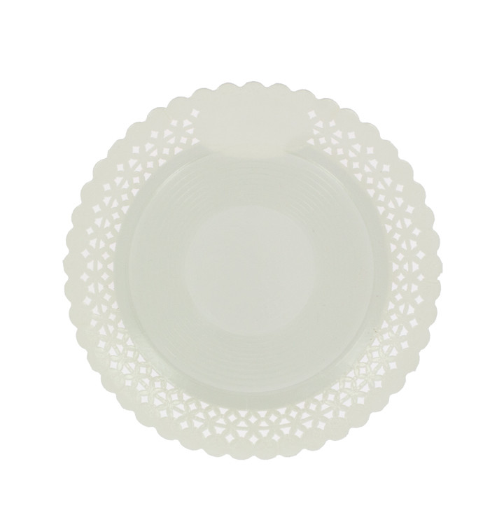 Assiette en Carton Ronde Dentelle Blanc 38 cm (100 Utés)